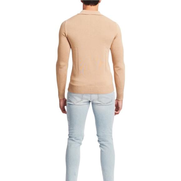 Ser.O.Ya Men's NEW Size XL Beige Long Sleeve Collared Tico Polo Shirt NWT - Picture 3 of 7